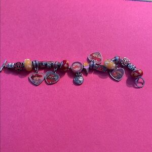 Charming Red and Yellow Heart Bracelet